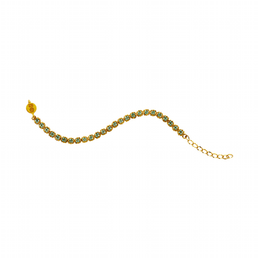 Pulsera Diamantes Minis Dorado Ajustable Aqua